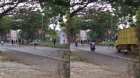 Nekat Gerombolan Remaja Hadang Truk Di Jembatan Suramadu Viral Di