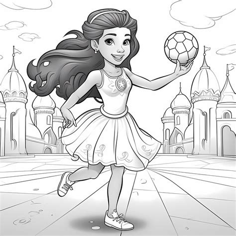 Premium Ai Image Princess Power Play Cartoon Style Coloring Book