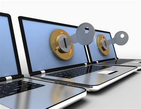 premium photo locked computer concept  rendered illustration