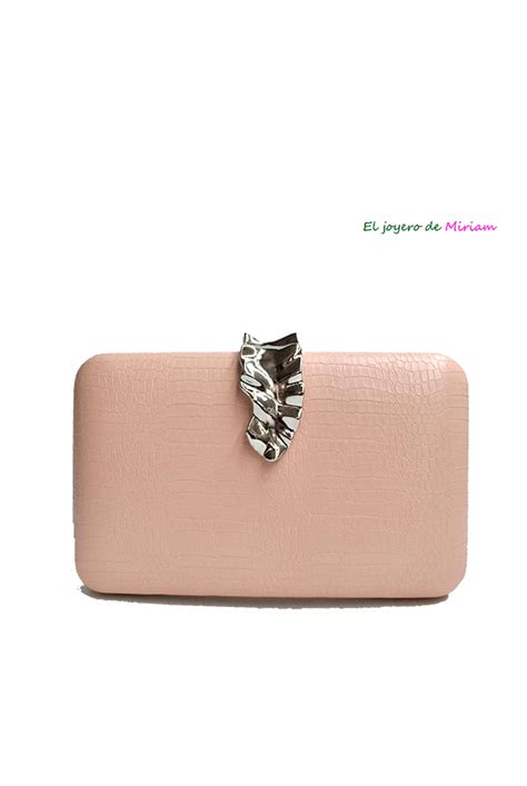 Clutch Nude Broche Plateado El Joyero De Miriam