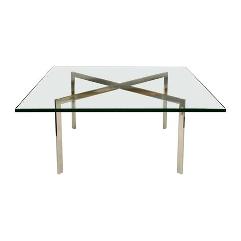 ludwig mies van der rohe stainless steel barcelona table  knoll