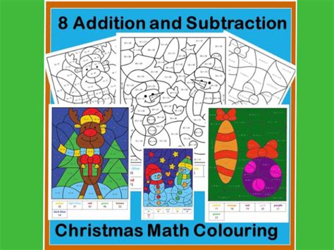 Christmas Maths Calculated Colouring Addition And Subtraction