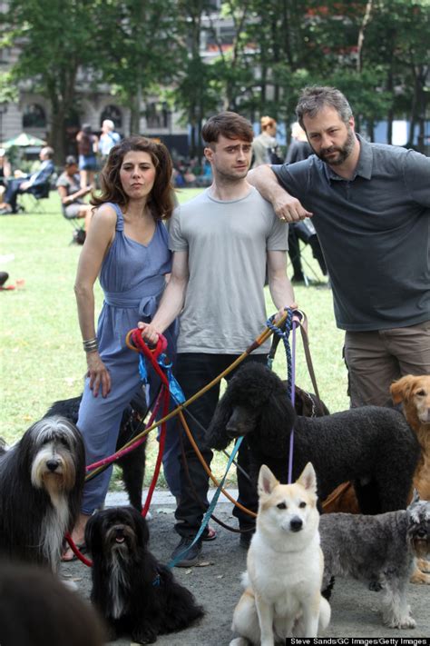 Daniel Radcliffe Walks Like A Bajillion Dogs On Trainwreck Set