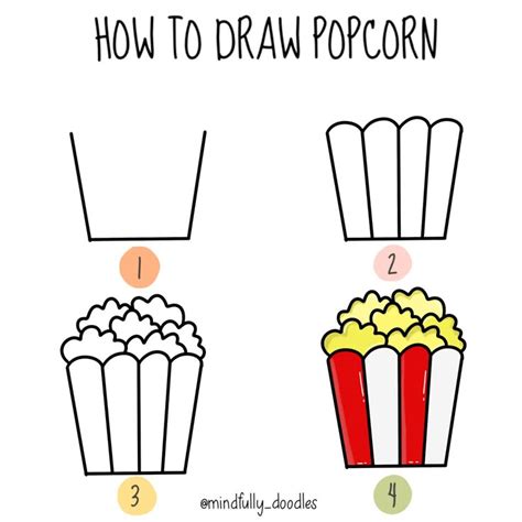 How To Draw Popcorn I 2023 Teckning
