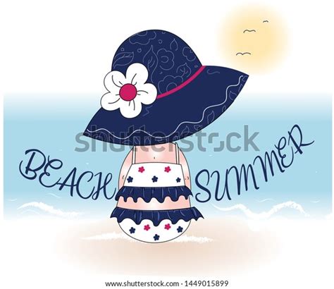 Cute Baby Girl Summer Beach Bikini Stock Vector Royalty Free Shutterstock