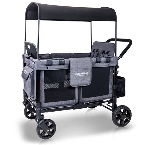 WonderFold Baby Multi-Function Folding Quad Stroller Wagon with ...