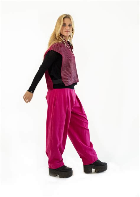 Pantalón baggy fucsia Donna Italiana