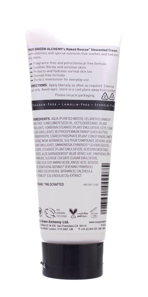 Natural Unscented Naked Rescue Cream Max Green Alchemy