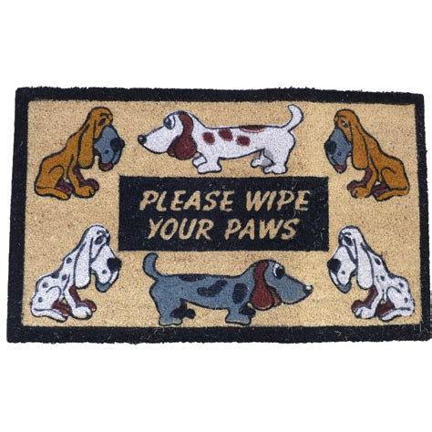 coir door mat dog animal lovers gift  wipe  paws big