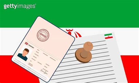 Iran Visa Open Stamped Passport With Visa Approved Document For Border Crossing Immigration