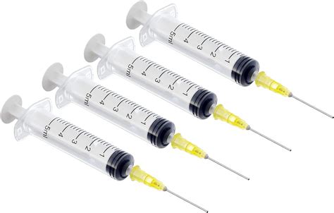5 Pack 5mlcc Premium Ink Filling Syringe With Blunt Needle