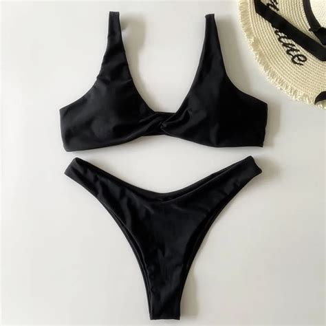 Sexy Bikini Bademode für Frauen Gepolsterter Bh Hohes Bein Push Up Bikini Sommer Sonne Strand