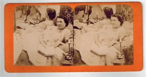Stereoview Albumen Photo Stereo Card Nude Woman Read Book Original C S French Ebay