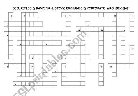 finance crossword esl worksheet  beciaa