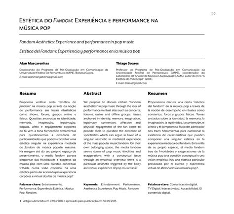 Estética Do Fandom: Experiência E Performance Na Música Pop
