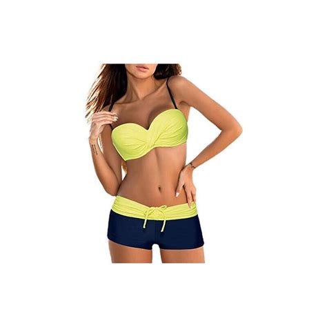 Jimmackey Bikini Jimmackey Costume Da Bagno Con Pantaloncini Donna Due Pezzi Donna Halter Sexy