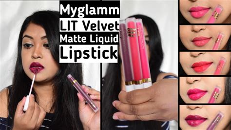 Myglamm LIT Velvet Matte Liquid Lipstick Review Swatches My Glamm