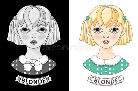 Muchacha Del Blonde De La Historieta Peque O Adolescente Lindo Vector Ilustraci N Del Vector