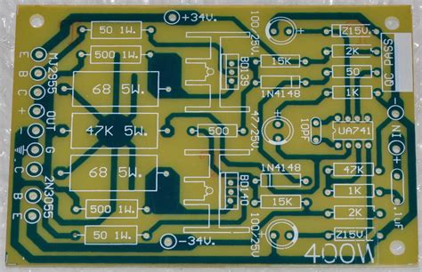 Power amplifier 400 watt using ic741 and mj2955/3055