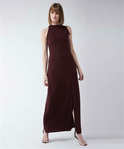 Buy Miss Chase Women Maroon Solid Crepe Single Dress Online At Best Prices In India Jiomart