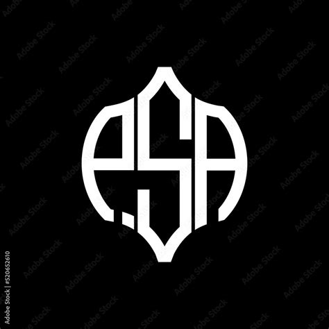 Psa Letter Logo Psa Best Black Background Vector Image Psa Monogram