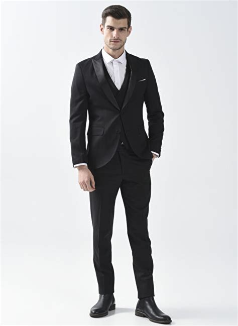 Süvari Normal Bel Slim Fit Siyah Erkek Takım Elbise Tk3000400239 ...