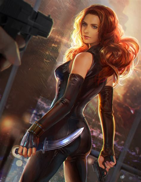 Fan Yang Jiuge Black Widow Natasha Romanoff Avengers Series Marvel 1girl Ass