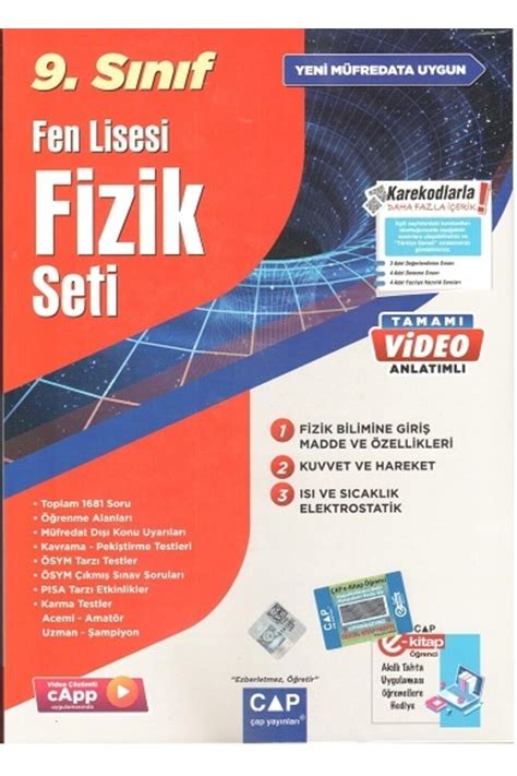 Çap Yayınları 9 Sınıf Fen Lisesi Fizik Seti Fiyatı Yorumları Trendyol