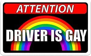 Aotuman Car Bumper Stickers Funny Gay LGBT Prank Reflective Decal Funny Splash Proof Decorative