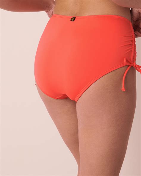 SOLID Mid Waist Bikini Bottom Coral La Vie En Rose