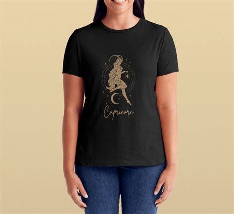 Zodiac Capricorn Nude T Shirt Design PNG File Transparent Background Etsy