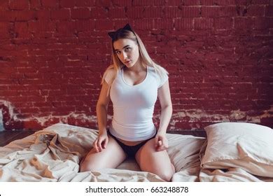 Sexy Blonde Woman Big Breasts White Stock Photo 663248824 Shutterstock