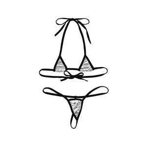 Freebily Wetlook Bikini Donna Brasiliana Sexy Reggiseno Triangolo Piccolo Tanga Sgambato Mini