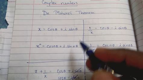 Complex Numbers De Moivre S Theorem Explanation In Hindi Youtube