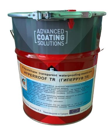 Hyperroof TR, 4 кг, лучшая прозрачная полиуретановая гидроизоляция