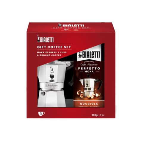 Bialetti Moka Express 3 Cup Set Hazelnut Coffee