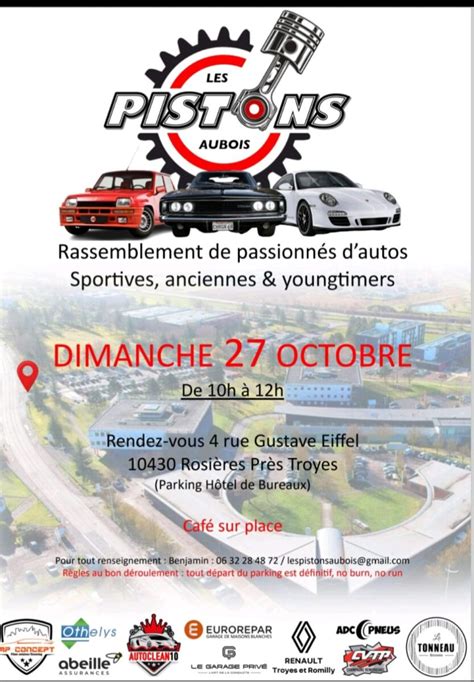 Rassemblement Auto par Les Pistons Aubois Rosières près Troyes dimanche