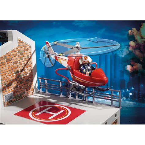 Playmobil City Action Caserne De Pompiers Avec H Licopt Re