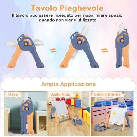 Costway Set Tavolo E Sedia Per Bambini Con Cavalletto Tavolo