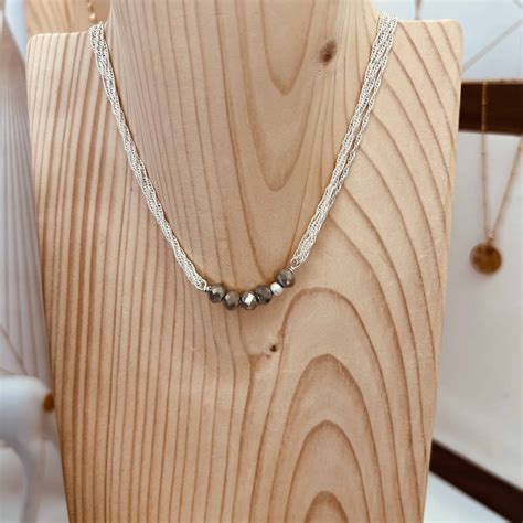 Collier Mia Gris Polaire Plaqu Argent Gwapita Argent Collier