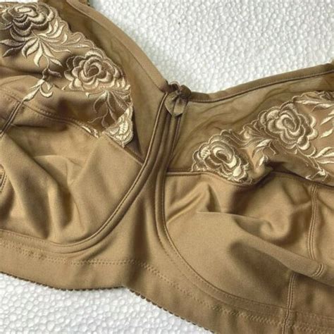 54a Elila Embroidered Wireless Bra Women S Plus Size 1301 Mocha 841676046394 Ebay