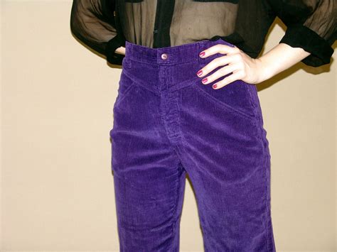 Vintage High Rise Purple Corduroy Pants By Ybretro On Etsy