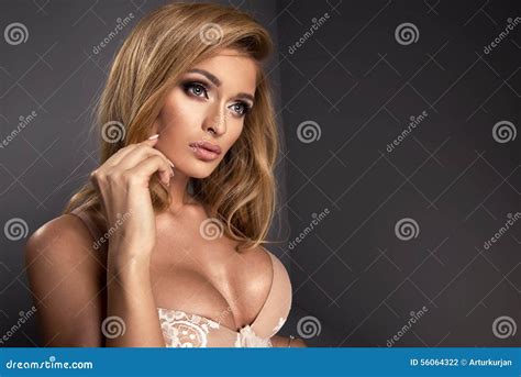 Beauty Portrait Of Blonde Woman Stock Photo Image Of Beauty People 56064322