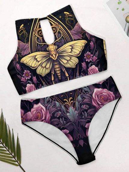 Beautiful Triangle Bikini Gold Butterfly Barmetal Clothing