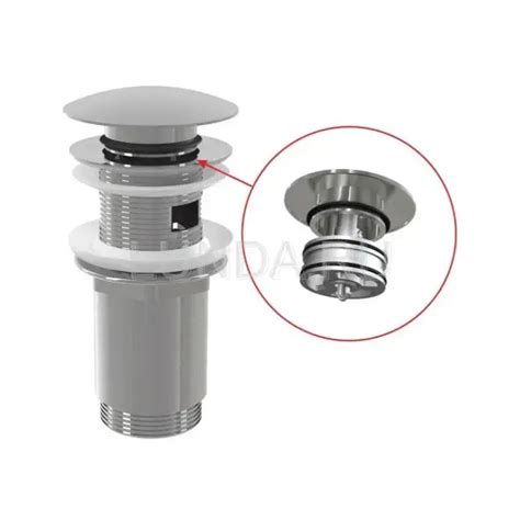 Донный клапан для умывальника CLICK/CLACK 5/4", цельнометаллический с ...