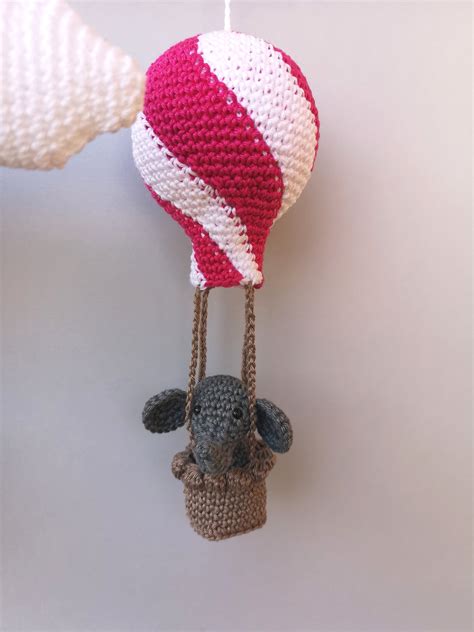 Crochet Pattern Mobile Baby Mobile Hot Air Balloon Baby Etsy