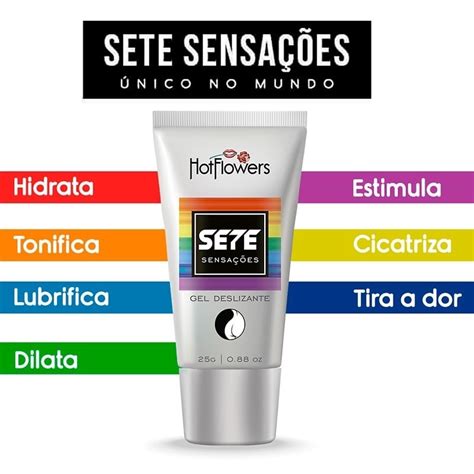 Gel anestésico para sexo anal deslizante sete sensações lubrificante