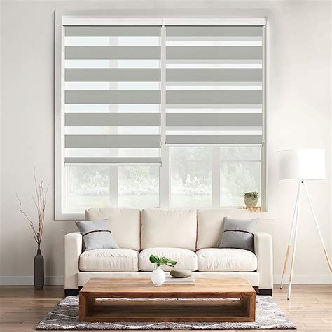 Allbright Zebra Window Blinds 20 W X 64 H Grey Dual