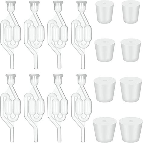 8 Packs Airlock For Fermentation White Twin Bubble S Type