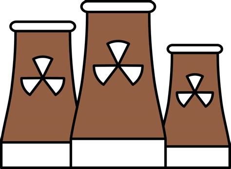 Nuclear Power Plant Icon In Brown And White Color 24323973 Vector Art